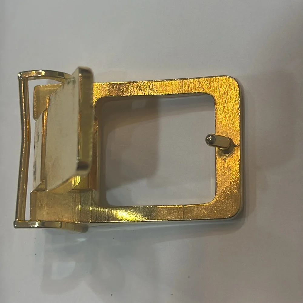 CHRISTIAN‎ DIOR Vintage Gold Toned  Silver 1.75 inch Belt Buckle